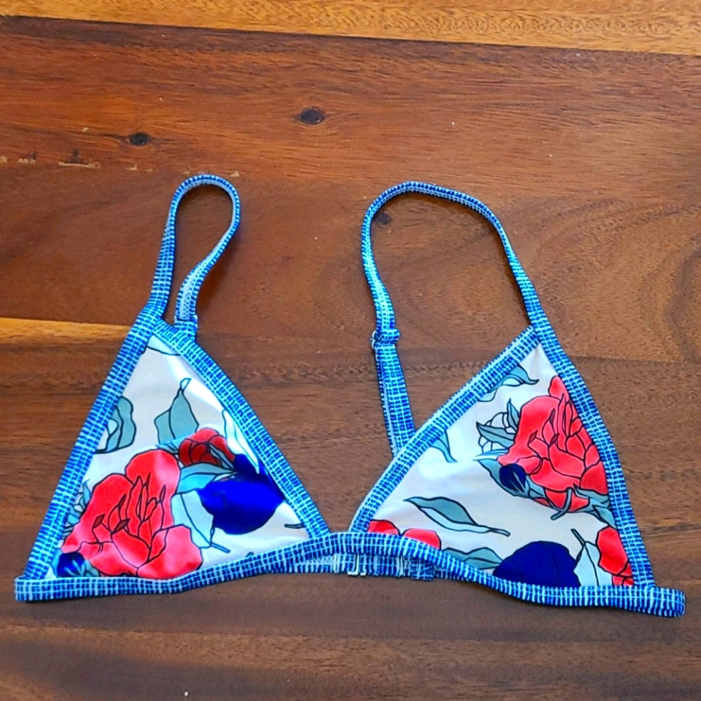 Floral Triangle Bikini Top
